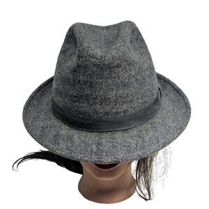 Vintage Mens Sz 7 3/8 Dobbs New York Gray Wool Twill Top Hat Fedora
